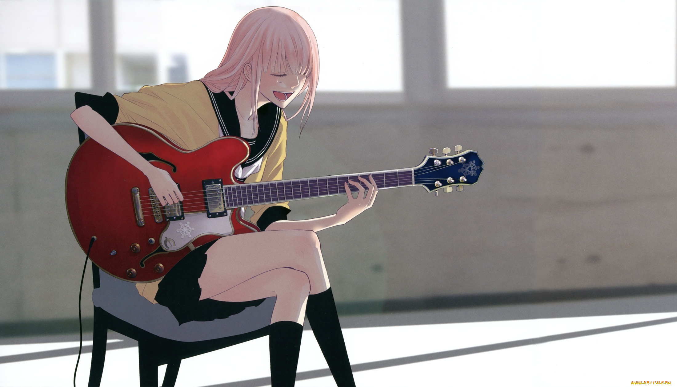 , vocaloid, megurine, luka, guitar